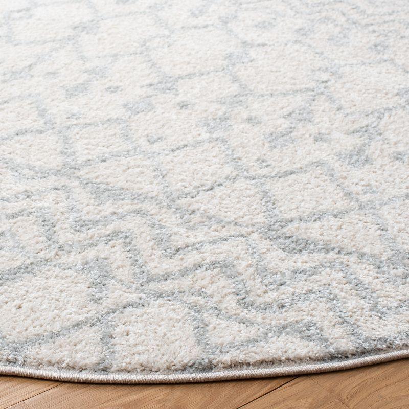 Tulum TUL270 Power Loomed Area Rug - Ivory/Light Grey - 3' round - Safavieh.