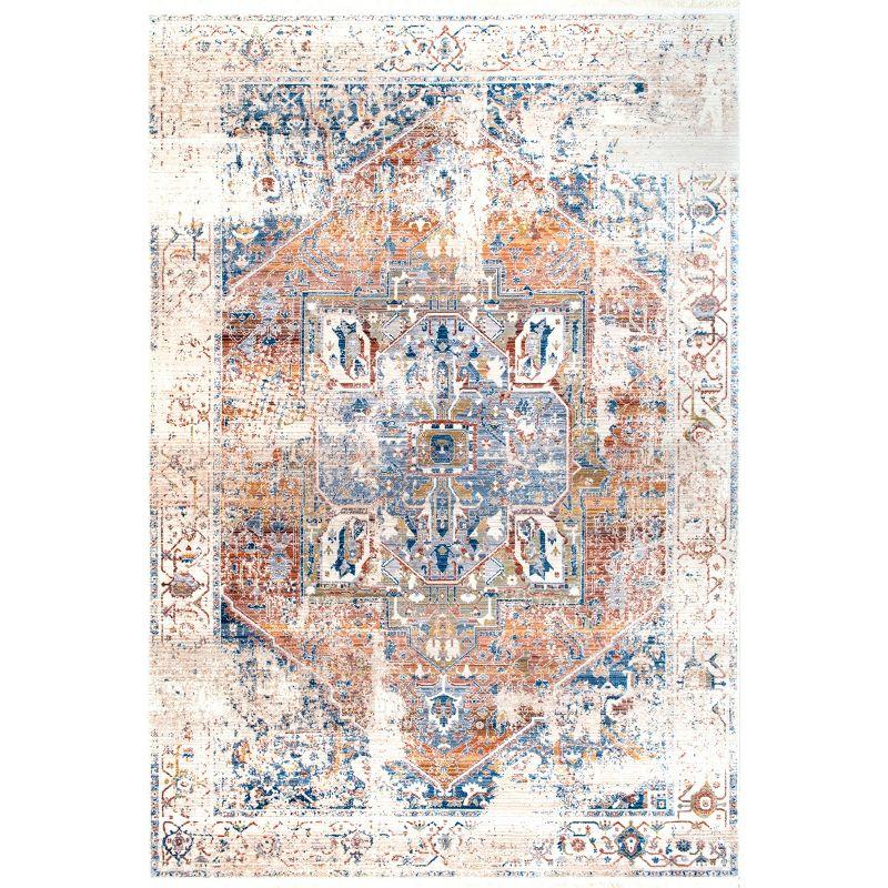 Nuloom Harriet Oriental/Persian 4x6 Indoor Area Rug for Living Room Bedroom Dining Room Kitchen, Ivory/Multicolor