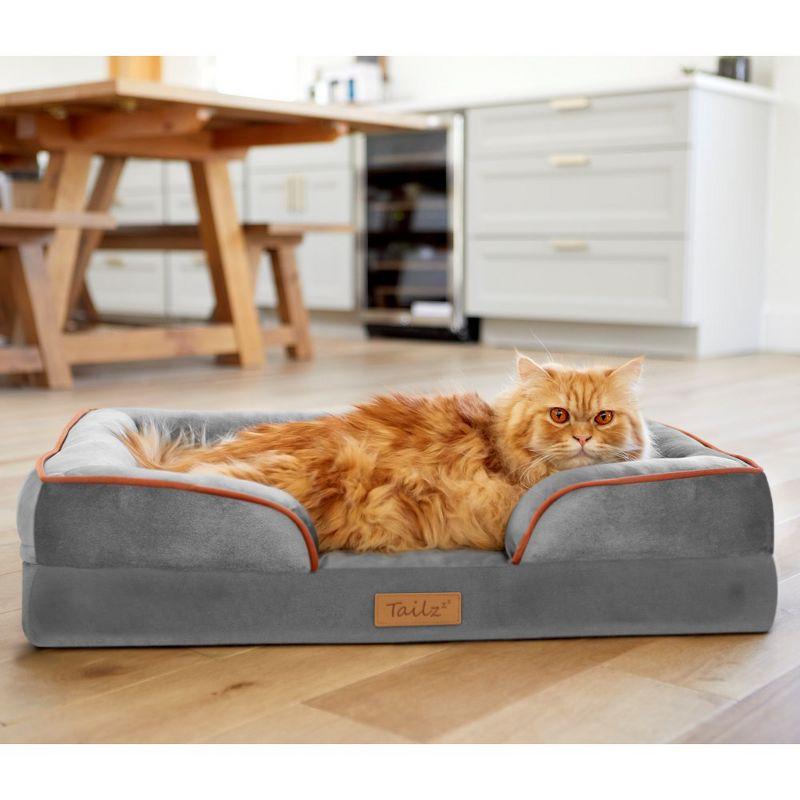 Slate Orange Medium Orthopedic Outdoor Pet Mattress with Bumper