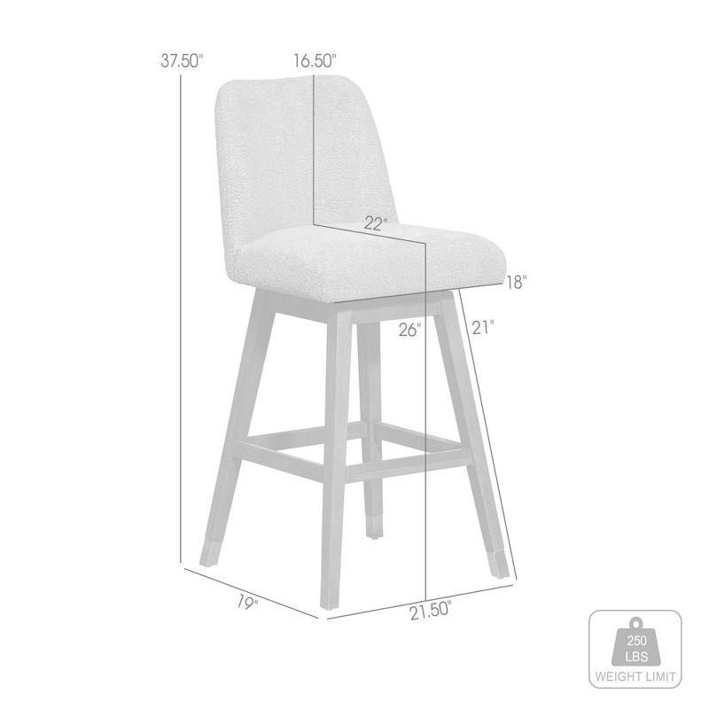 Armen Living Amalie Wood Finish with Fabric Swivel Counter Height Barstool