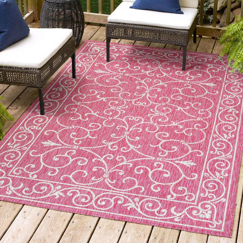 Charleston Vintage Filigree Textured Weave Indoor/Outdoor Area Rug  - JONATHAN Y