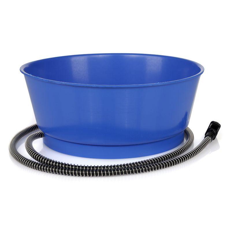 Farm Innovators R-19A 1.5 Gallon Electric Heated Pet Water Bowl with Thermostatic Control and Anti Chew Cord Protector, 60 Watt, Blue