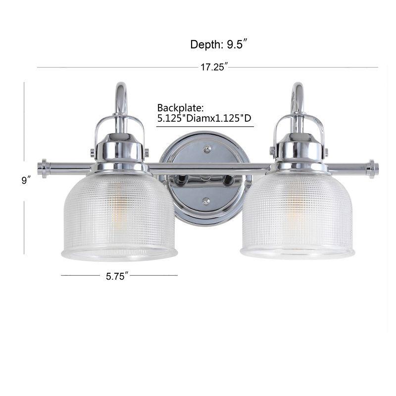 17.25" Metal/Glass Vanity Wall Light, ETL Listed, Bright Bathroom Fixture - JONATHAN Y
