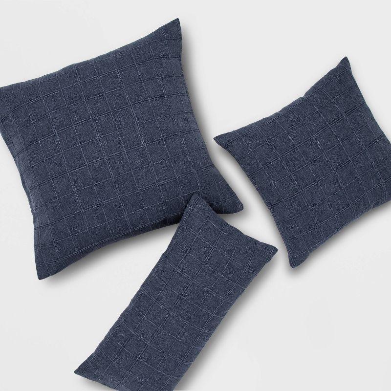 Woven Washed Windowpane Throw Pillow - Threshold™