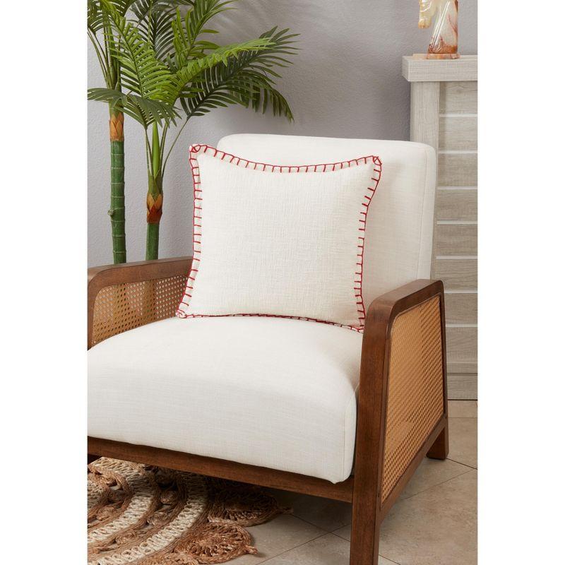 White Cotton Chunky Whip Stitch Euro Throw Pillow