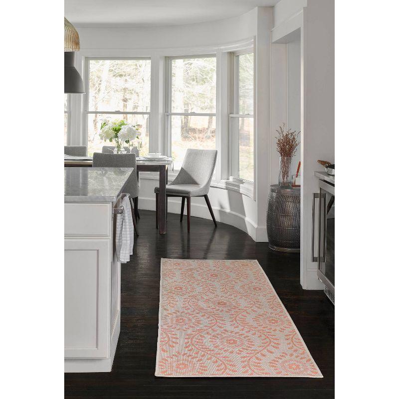 Momeni 8'x10' Riviera Adrian Area Rug Coral: Geometric Pattern, Indoor/Outdoor, Low Pile, Polypropylene, Machine Made