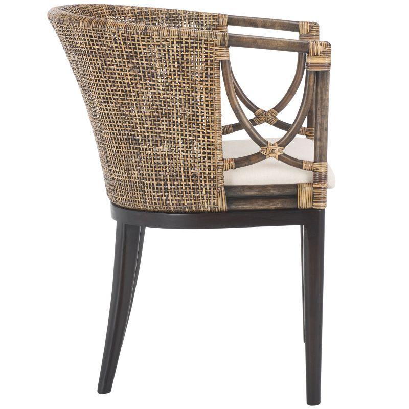 Beningo Arm Chair - SEA4001A - Brown/White - Safavieh
