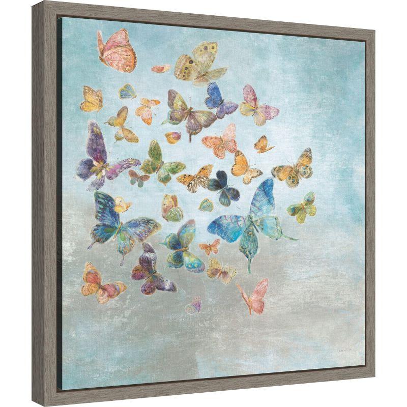 Amanti Art Beautiful Butterflies v3 Square by Danhui Nai Canvas Wall Art Print Framed 16-in. x 16-in.