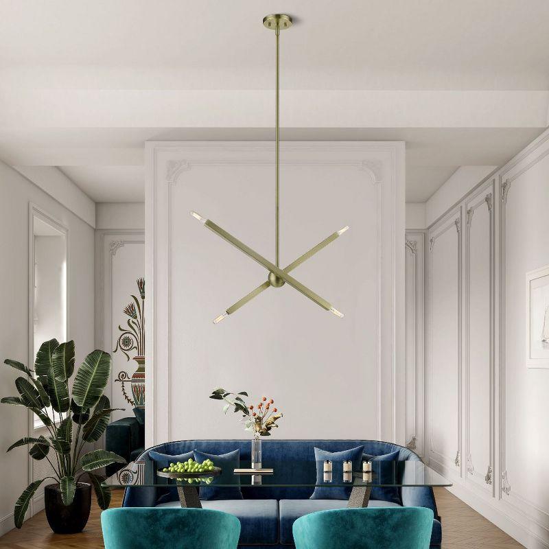 Livex Lighting Monaco 4 - Light Chandelier in  Antique Brass