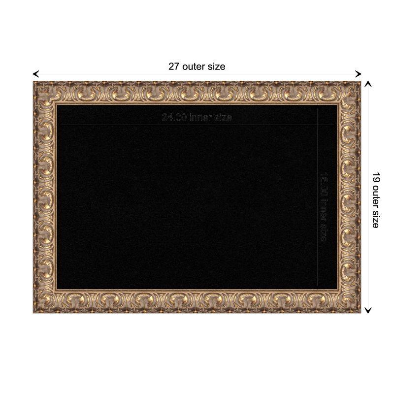 Amanti Art Black Cork Board Wood Framed Florentine Gold Bulletin Board 27 in. x 19 in.