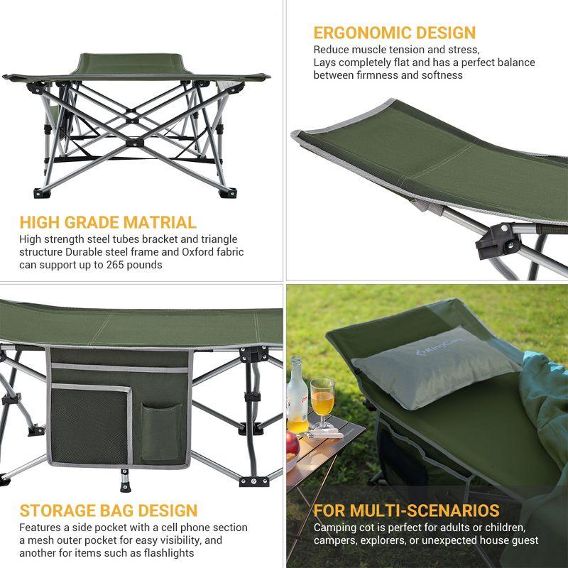 Kingcamp KingCamp Folding Portable Outdoor Camping Cot w/ Multi Layer Side Pocket