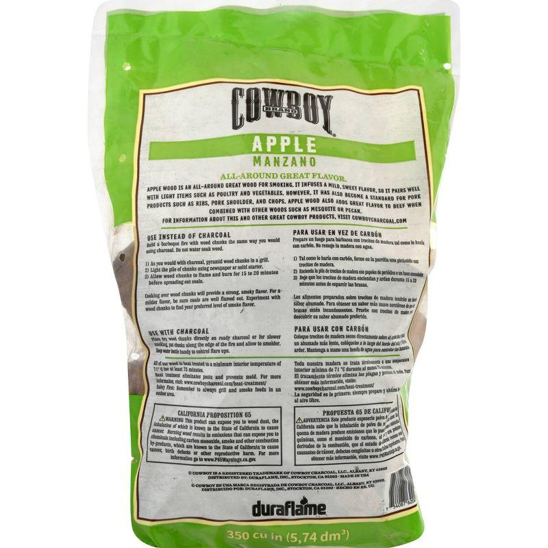 Cowboy 350 cu in Apple Wood Chunks: Natural Smoking for BBQ, Ideal with Beef & Seafood