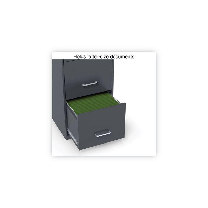 Alera Soho Vertical File Cabinet, 3 Drawers: Pencil/File/File, Letter, Charcoal, 14" x 18" x 26.9"