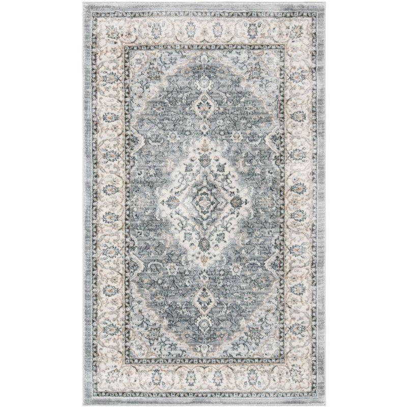 Isabella ISA919 Power Loomed Area Rug - Grey/Cream - 4'x6' - Safavieh