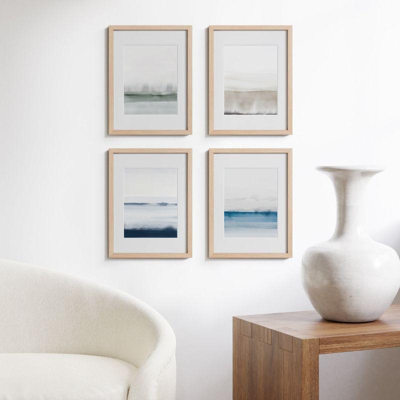Haus and Hues Set of 4 Picture Frame with Plexiglass Cover, Natural Oak, 16x16
