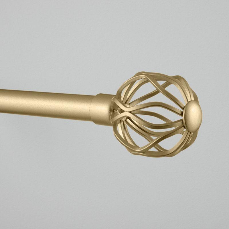 Red Barrel Studio® Exclusive Home Ogee 1" Curtain Rod and Coordinating Finial Set, Adjustable