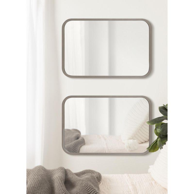 Kate and Laurel Hutton Wood Rectangle Mirror, 20x30, Gray
