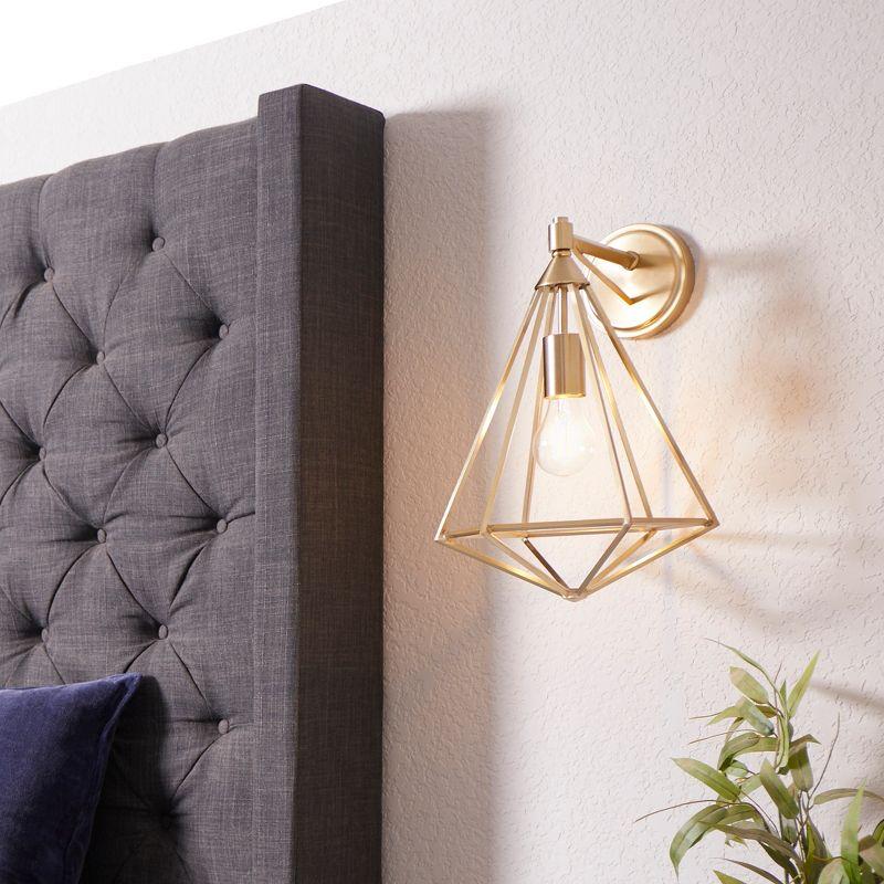 Aged Brass Geometric Dimmable 1-Light Sconce