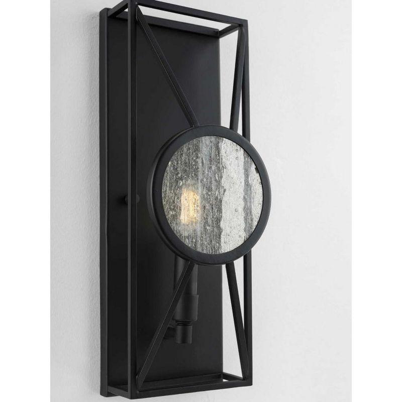 Progress Lighting Cumberland 1-Light Wall Sconce, Matte Black, Seeded Glass