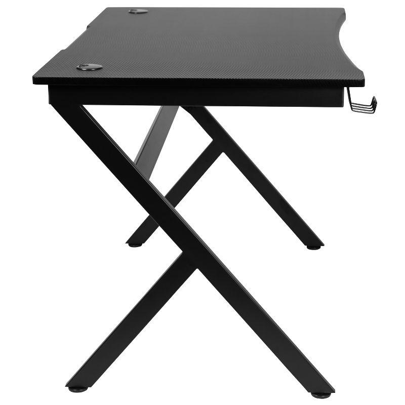 Flash Furniture Gaming Desk 45.25" x 29" Computer Table Gamer Workstation with Headphone Holder and 2 Cable Management Holes