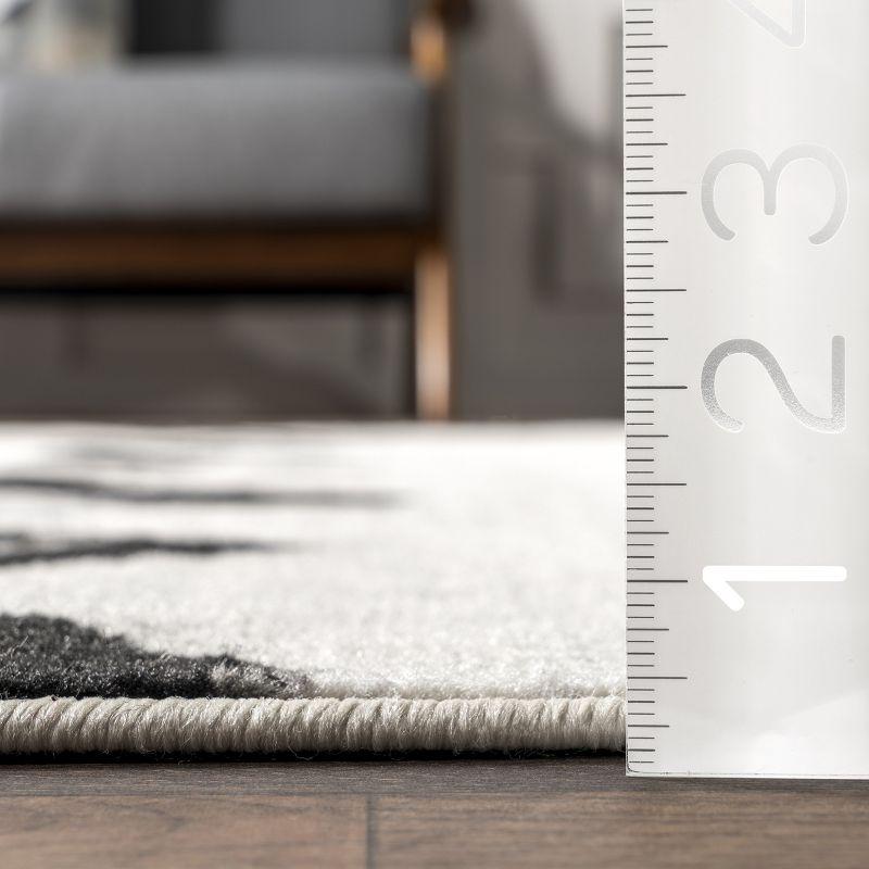 Nuloom Addison Chevron 4x6 Indoor Area Rug for Living Room Bedroom Dining Room Kitchen, Grey/Ivory