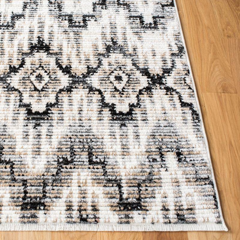 Gray Hand-knotted Synthetic Reversible Area Rug 4'5" x 6'1"