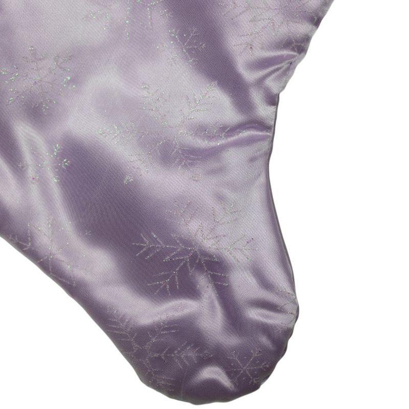 Northlight 20" Purple and White Glittered Snowflake Christmas Stocking with Cuff