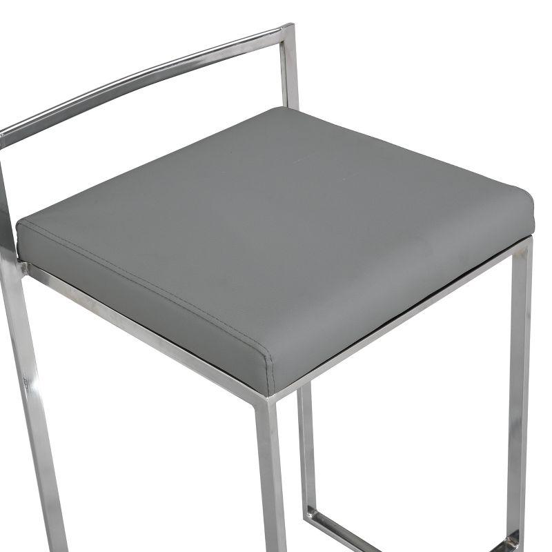 Lucien 25.25" Gray Metal Backless Counter Stool