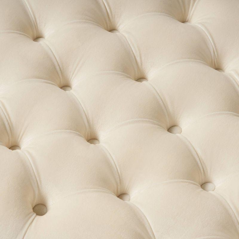 Hikaru Storage Ottoman - Ivory New Velvet - Christopher Knight Home