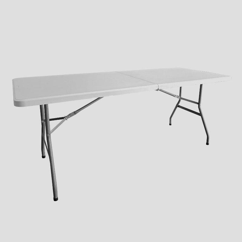 Techni Home 6' Folding Table with Easy-Carry Handle Granite White