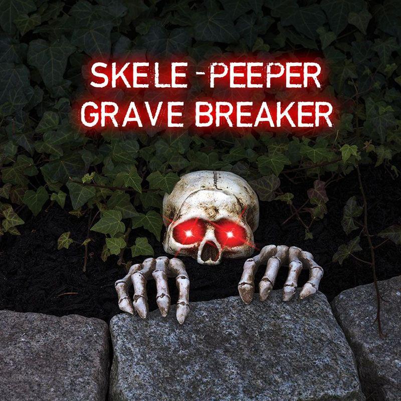 Funworld Light-Up Skele-Peeper Grave Breaker Halloween Decor