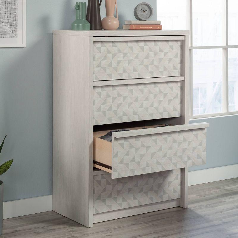 Harvey Park 4 Drawer Chest Glacier Oak - Sauder: Minimalist Design, Metal Runners, T-Lock Assembly