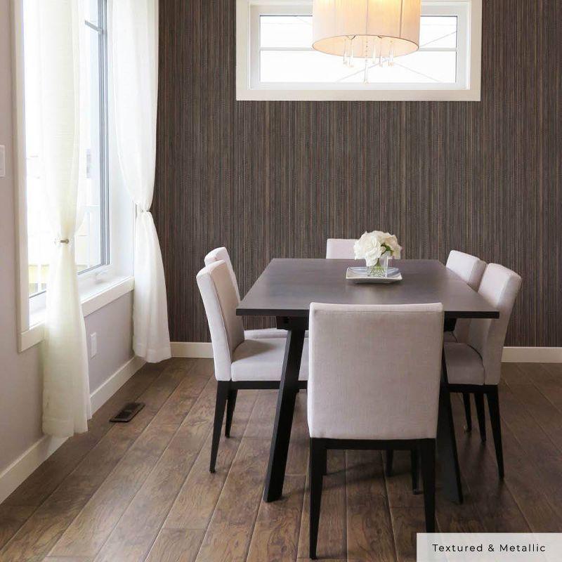 Tempaper & Co.® Faux Grasscloth Removable Peel and Stick Wallpaper, Textured Bronze, 28 sq. ft.: Vinyl, Self-Adhesive, Thin Stripe Pattern