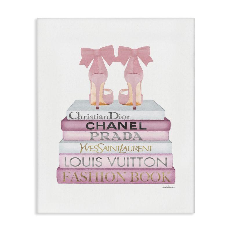Stupell Industries Pastel Pink Heels & Books Canvas Art, 30" x 40"