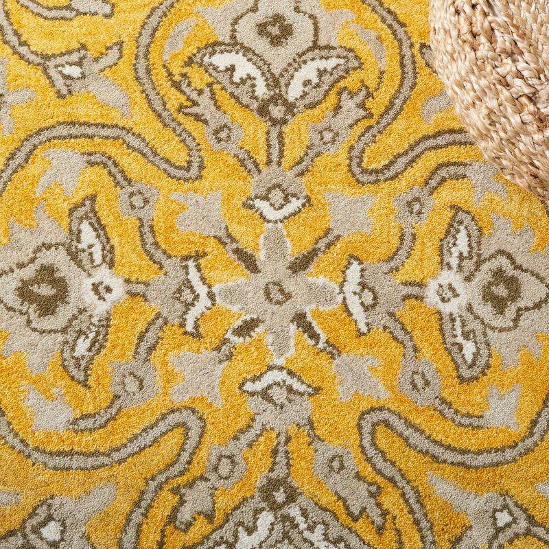 Bella BEL673 Hand Tufted Area Rug - Gold/Taupe - 5'x5' - Safavieh.