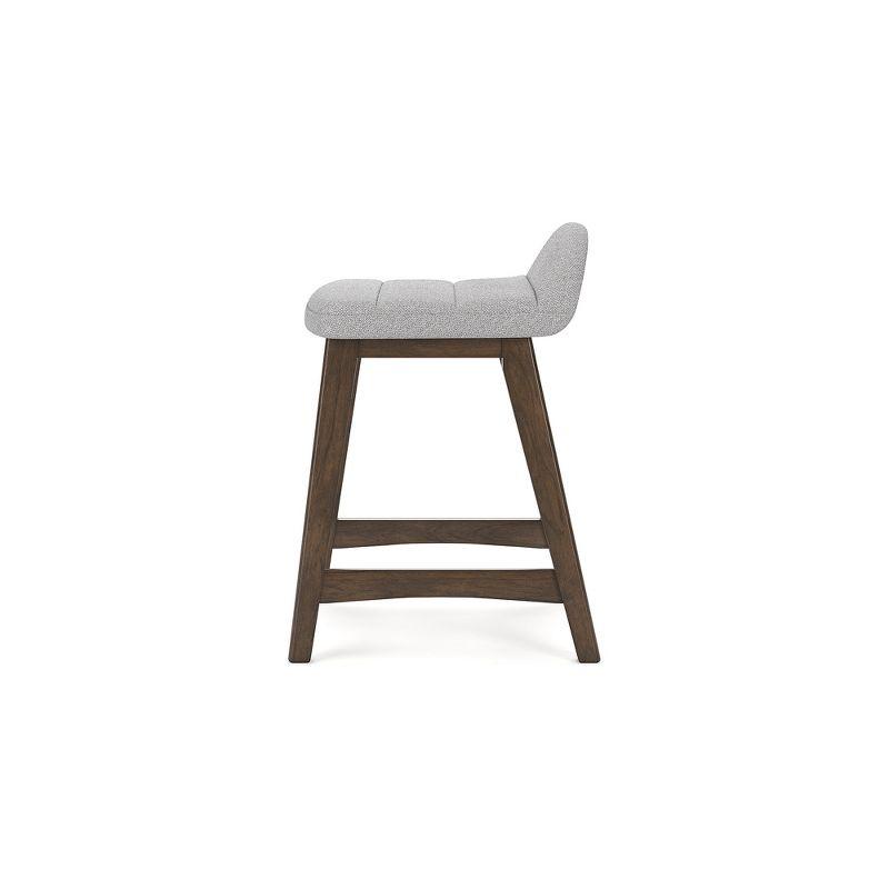 Signature Design by Ashley Lyncott Counter Height Upholstered Barstool with Foam Cushion, Set of 2, Light Gray