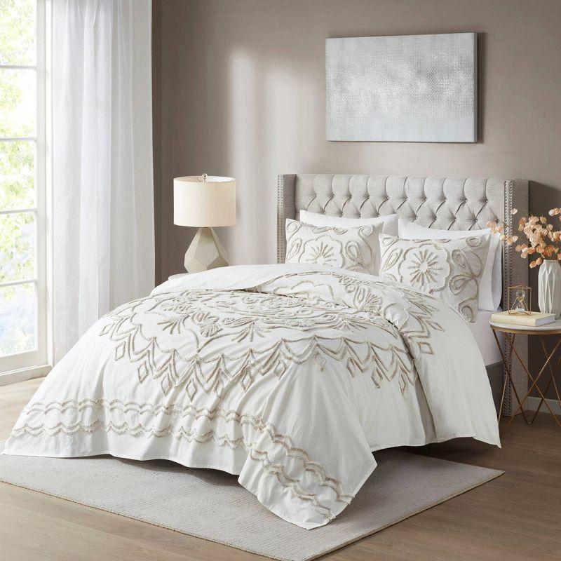 Violette 3 Piece Tufted Cotton Chenille Coverlet Set