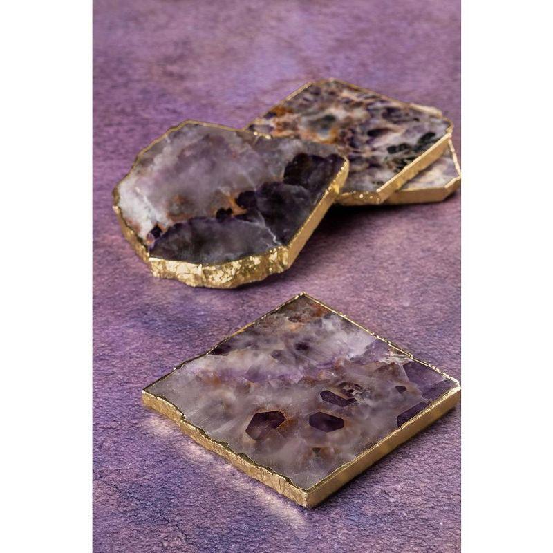 Dazzle Amethyst Coasters, Set of 4