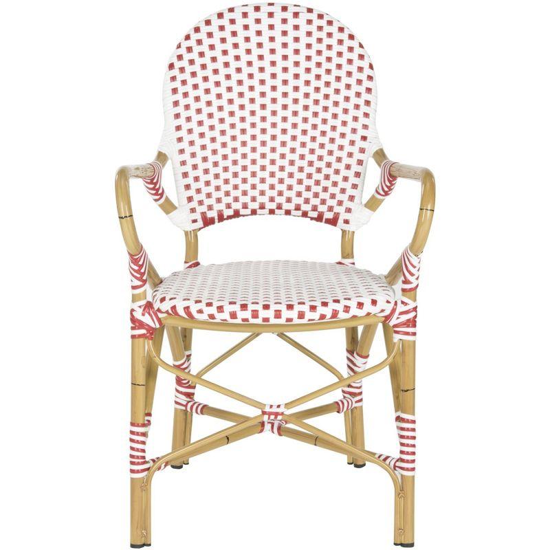 Hooper Arm Chair (Set Of 2) - Indoor/Outdoor - FOX5209 - Red/White - Safavieh