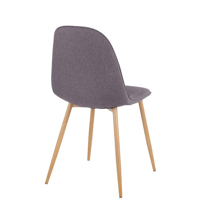 Set of 2 Pebble Metal/Polyester Dining Chairs Natural/Charcoal - LumiSource: Steel Frame, Tapered Legs, Foam Cushion
