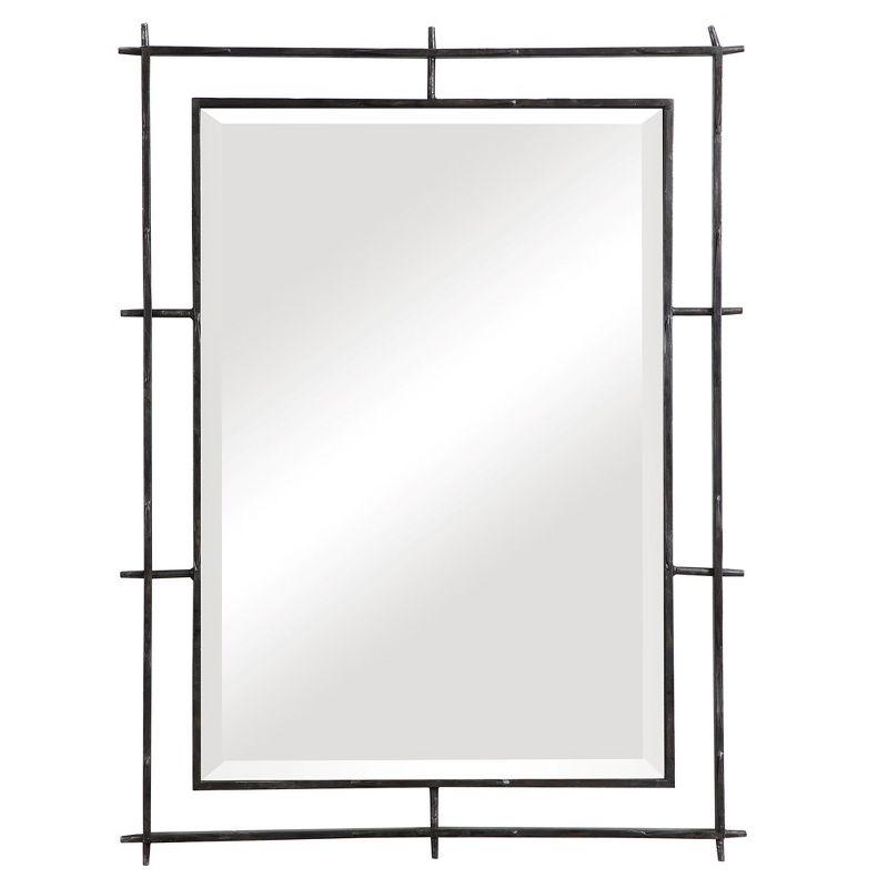 Ironworks 40" Black Industrial Rectangular Mirror