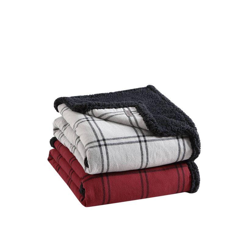 Eddie Bauer Printed Flannel/Sherpa Throw Blankets