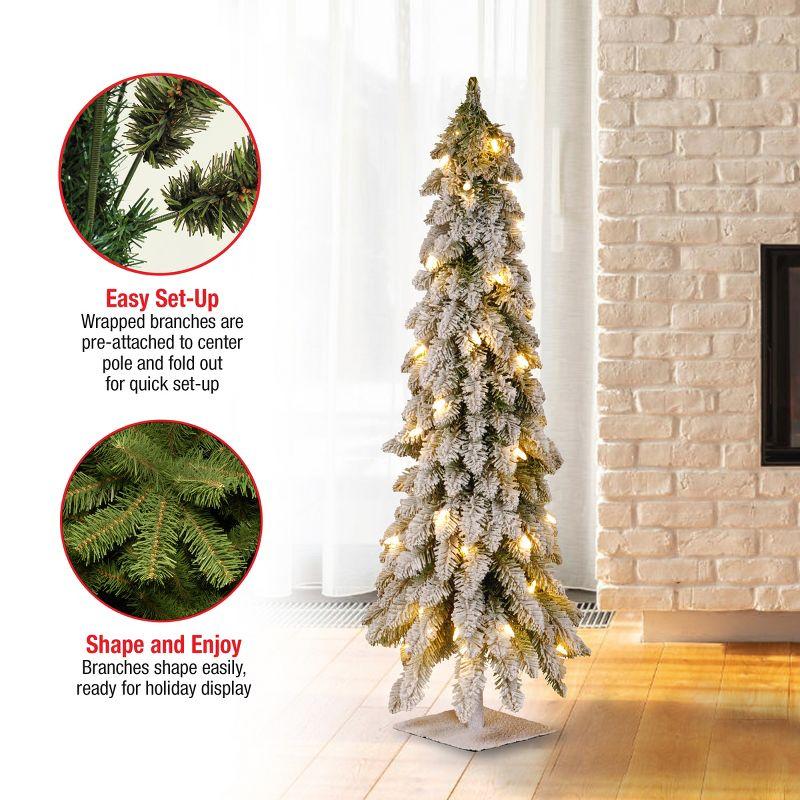 Prelit Flocked Forestree Artificial Christmas Tree Clear Lights - National Tree Company