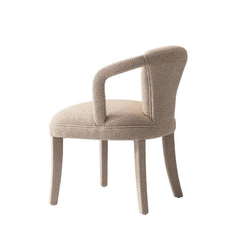 Manhattan Comfort Palmer Modern Tweed Upholstered Dining Armchair Gold Dust