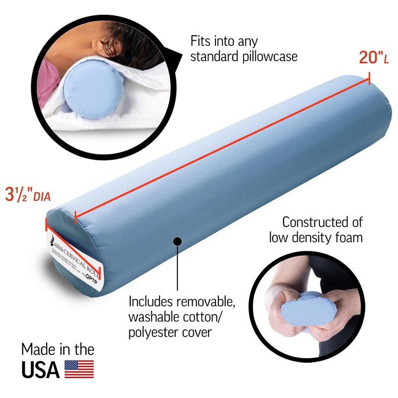The Original McKenzie Cervical Roll by OPTP, Neck Support Pillow for Neck and Back Pain - Round Pillow for Sleeping Support and Cervical Pain Relief