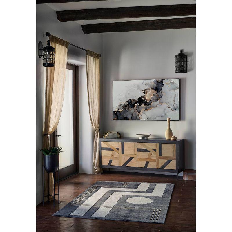 Momeni 2'2"x7'7" Edition Angular Machine Loomed Runner Rug Charcoal Gray: Geometric Polyester Indoor Low Pile Rug