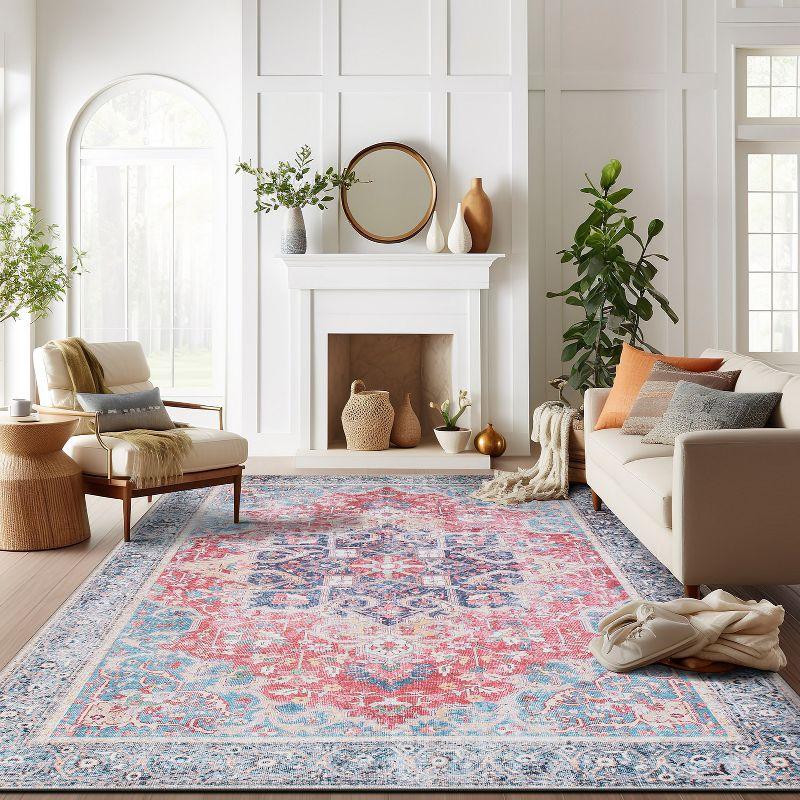 Bohemian Medallion 5'x7' Multicolor Easy-Care Synthetic Rug