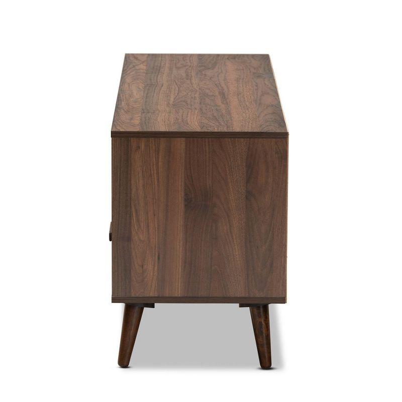 Garrick Two-Toned Wood 1 Drawer TV Stand for TVs up to 50" Gray/Walnut Brown - Baxton Studio