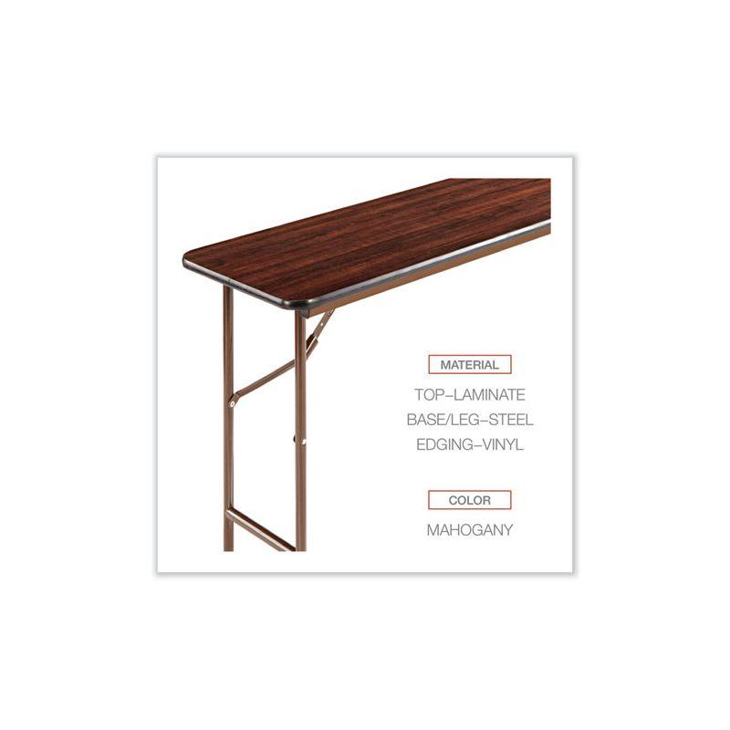 Alera Wood Folding Table, Rectangular, 59.88w x 17.75d x 29.13h, Mahogany