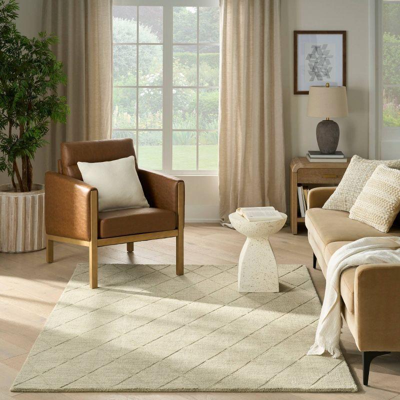 Nourison Wool Haven Sage Modern Wool Indoor Rug